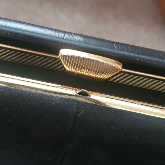 VNTG Retro 60's A Naturalizer Black Faux Suede Simulated Leather Handbag - Picture 5 of 16